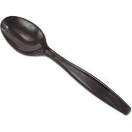Dixie Individually Wrapped Heavyweight Teaspoons, Polypropylene, Black, Pack of 1000