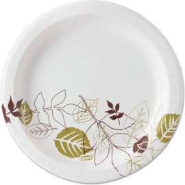 Dixie Pathways Paper Plates, Wise Size, 8-1/2" Dia., Green/Burgundy, Pack of 1000
