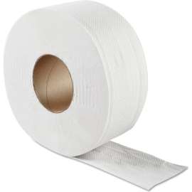 JRT Jumbo Bath Tissue, Septic Safe, 2-Ply, White, 3.3" x 500 ft, 12/Case