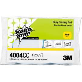 Scotch-Brite Easy Erasing Pad 4004, 2 4/5 X 4 1/2 X 1 1/5, Blue/White, 4 Per Pack