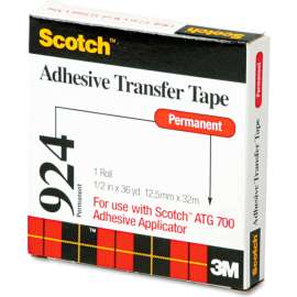 Scotch Adhesive Transfer Tape, 1/2" Wide x 36yds