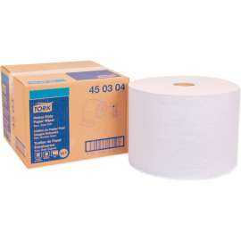 Tork Heavy-Duty Paper Wiper, 12" x 11.1", Blue, One 800' Roll