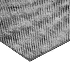 Buna-N Rubber Sheet, W/Acrylic Adhesive, Fabric Reinforced, 36"Lx36"Wx1/16"Thick, 60A, Black