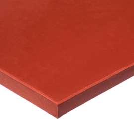 FDA Silicone Rubber Sheet w/High Temp Adhesive, 12"L x 12"W x 1/8" Thick, 50A, Red