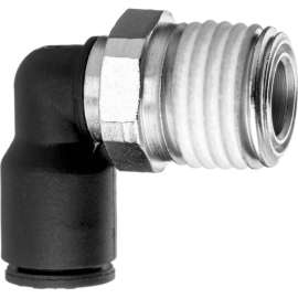 Push to Connect Tube Fitting - Nylon - 90 Degree Elbow Adapter - 1/4" Tube OD x 1/4" NPT Male