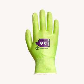 Superiorglove Tenactiv Hi-Viz Knit Blended HPPE & Steel Glove, Foam Nitrile Palm, ANSI A6, Size 7