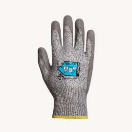 Superiorglove Tenactiv Glove W/High Performance Fibers, Polyurethane Palm, ANSI A5, Size 8