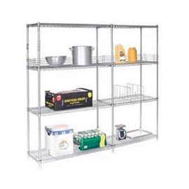 Nexel Poly-Z-Brite, 4 Tier, Wire Shelving Add-On Unit, 36"W x 21"D x 86"H