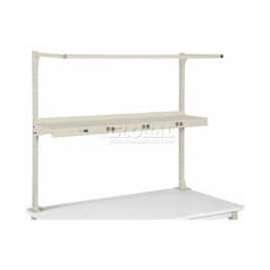 Global Industrial Steel Shelf W/ 6 Single Outlets, 96"W x 12"D, Tan