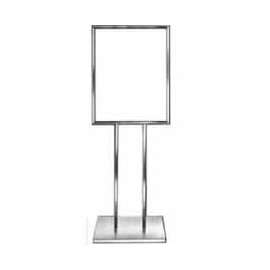 14" x 22" Bulletin Sign Holder w/ Extra-Heavy Raised Base - Chrome