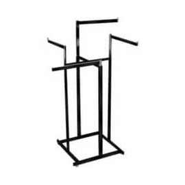 4-Way Hi-Capacity w/ Straight Arms (K80-SC) Garment Rack- Rectangular Tubing - Satin Chrome