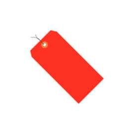 Shipping Tags, Pre Wired, #8, 6-1/4"L x 3-1/8"W, Fluorescent Red, 1000/Pack