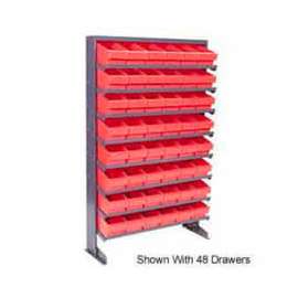 Quantum QPRS-801 Single Sided Rack 12"x36"x60" with 24 Red Euro Drawers
