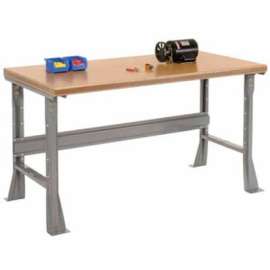 Global Industrial Flared Leg Workbench w/ Shop Top Safety Edge, 60"W x 30"D, Gray