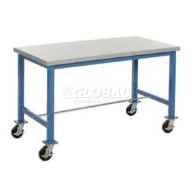 Global Industrial Mobile Packing Workbench, Laminate Safety Edge, 72"W x 30"D
