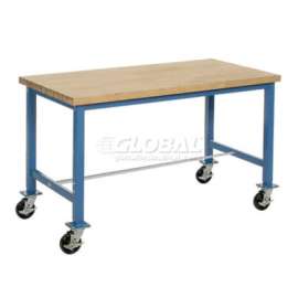 Global Industrial Mobile Packing Workbench, Maple Butcher Block Safety Edge, 72"W x 30"D