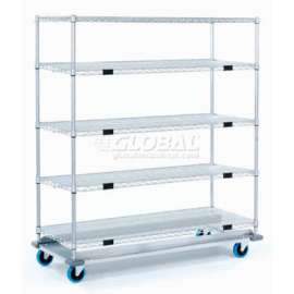 Nexel Open Sided Wire Stock Picker Truck w/5 Wire Shelves, 1000 lb. Cap, 60"L x 24"W x 69"H