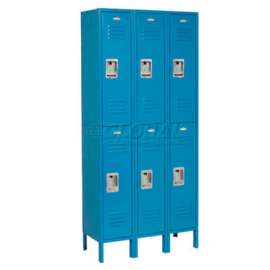 Global Industrial Infinity 2-Tier 6 Door Locker, 12"Wx18"Dx36"H, Blue, Unassembled
