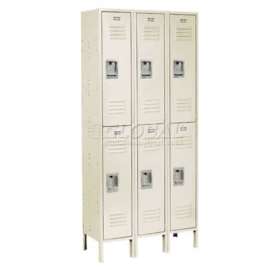 Global Industrial Infinity 2-Tier 6 Door Locker, 12"Wx12"Dx36"H, Tan, Assembled
