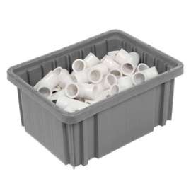 Global Industrial Plastic Dividable Grid Container - DG91050,10-7/8"L x 8-1/4"W x 5"H, Gray