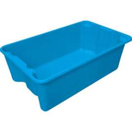 Molded Fiberglass Nest and Stack Tote 780508 - 24-1/4" x 14-3/4" x 8" Blue