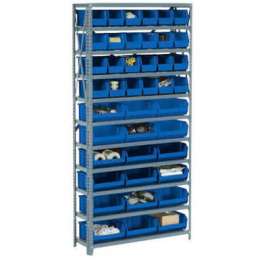 Global Industrial 10 Shelf Open Steel Shelving With 36 Akro Bins 36"X18"X73"