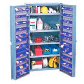 Bin Cabinet Deep Door 96 BL Bin, Shelves, 16 Ga Unassembled Cabinet 38x24x72