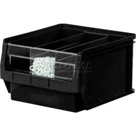 Quantum Plastic Magnum Stacking Bin, 12"W x 20"D x 12"H, Black