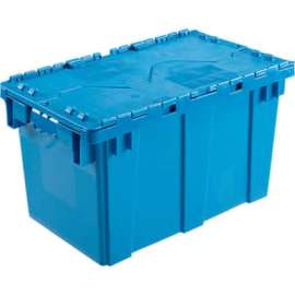 Global Industrial Plastic Attached Lid Shipping & Storage Container DC2213-12 22-3/8x13x13 BL