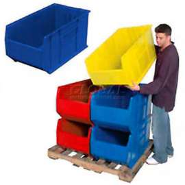 Quantum Plastic Hulk Stacking Bin, 19-7/8"W x 36"D x 17-1/2"H, Blue