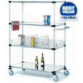Nexel Stainless Steel Shelf Truck w/Brakes, 1200 lb. Capacity, 48"L x 18"W x 69"H