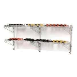 Wine Bottle Rack - Double Wide 4 Shelf Wall Mount 36 Bottle 72"W x 14"D x 34"H