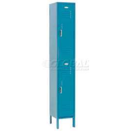 Global Industrial Paramount 2-Tier 2 Door Locker, 12"Wx15"Dx36"H, Blue, Assembled