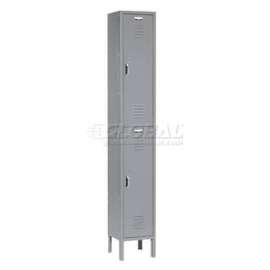 Global Industrial Paramount 2-Tier 2 Door Locker, 12"Wx15"Dx36"H, Gray, Unassembled