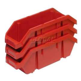 Quantum Plastic Quickpick Double Hopper Bin, 6-5/8"W x 12-1/2"D x 5"H, Red