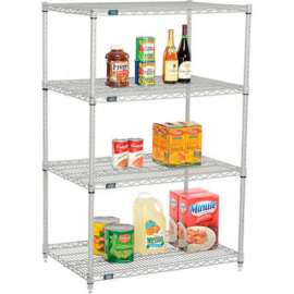 Nexel Shelving Wire Shelving Starter Unit, 36"W x 36"D x 54"H
