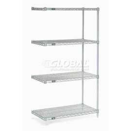 Nexel Shelving Wire Shelving Add-On Unit, 48"W x 30"D x 54"H