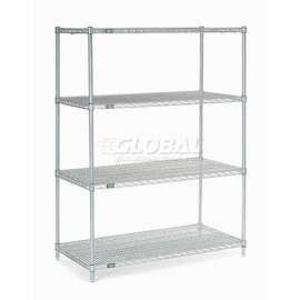 Nexel Shelving Wire Shelving Starter Unit, 48"W x 36"D x 63"H