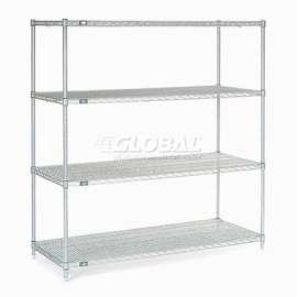 Nexel Shelving Wire Shelving Starter Unit, 60"W x 36"D x 63"H