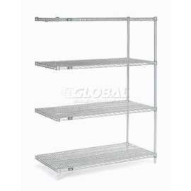 Nexel Shelving Wire Shelving Add-On Unit, 48"W x 30"D x 63"H