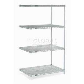 Nexel Shelving Wire Shelving Add-On Unit, 36"W x 36"D x 63"H
