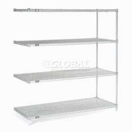 Nexel Shelving Wire Shelving Add-On Unit, 60"W x 36"D x 63"H