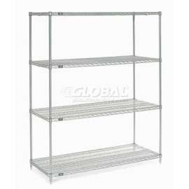 Nexel Shelving Wire Shelving Starter Unit, 60"W x 30"D x 74"H