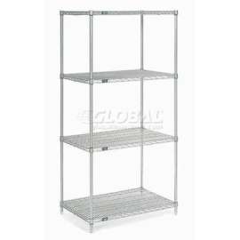 Nexel Shelving Wire Shelving Starter Unit, 36"W x 36"D x 74"H