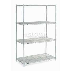 Nexel Shelving Wire Shelving Starter Unit, 48"W x 36"D x 74"H
