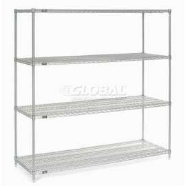 Nexel Shelving Wire Shelving Starter Unit, 72"W x 36"D x 74"H