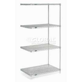 Nexel Shelving Wire Shelving Add-On Unit, 36"W x 30"D x 74"H