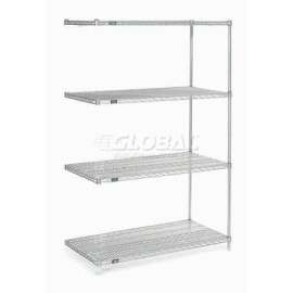 Nexel Shelving Wire Shelving Add-On Unit, 48"W x 30"D x 74"H