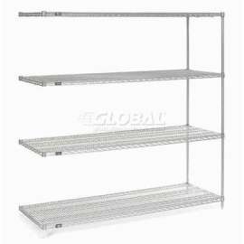 Nexel Shelving Wire Shelving Add-On Unit, 72"W x 30"D x 74"H
