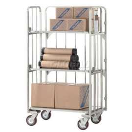 Global Industrial Folding Truck w/Solid Shelves, 2000 lb. Cap, 38"L x 25"W x 66"H, Silver